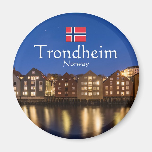 Trondheim Norge Souvenir Magnet (Framsidan)