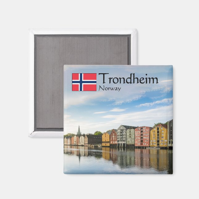 Trondheim Norge Souvenir Magnet (Front/Back)