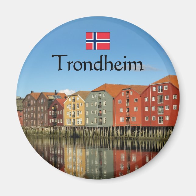 Trondheim Norge Souvenir Magnet (Framsidan)
