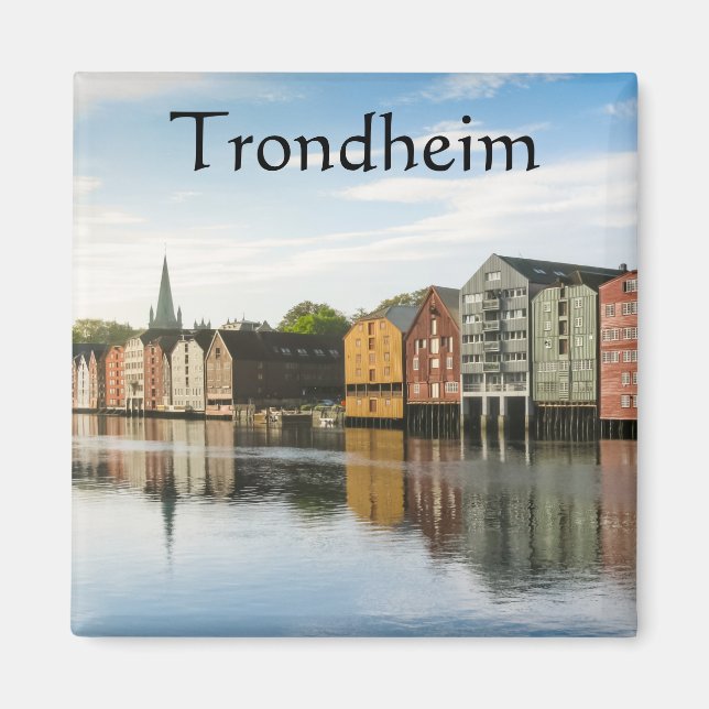 Trondheim Norge Souvenir Magnet (Framsidan)