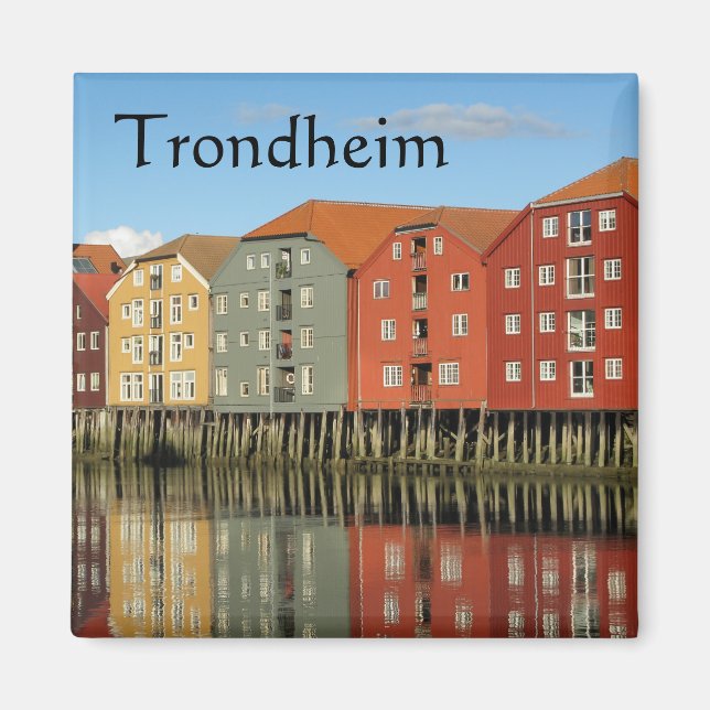Trondheim Norge Souvenir Magnet (Framsidan)