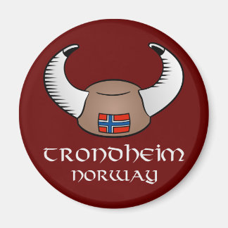 Trondheim Norge Viking Hat Magnet