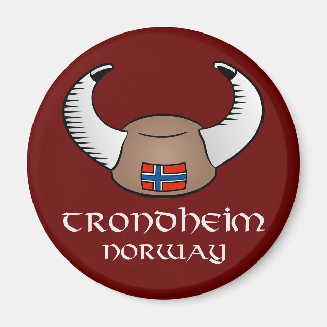 Trondheim Norge Viking Hat Magnet (Framsidan)