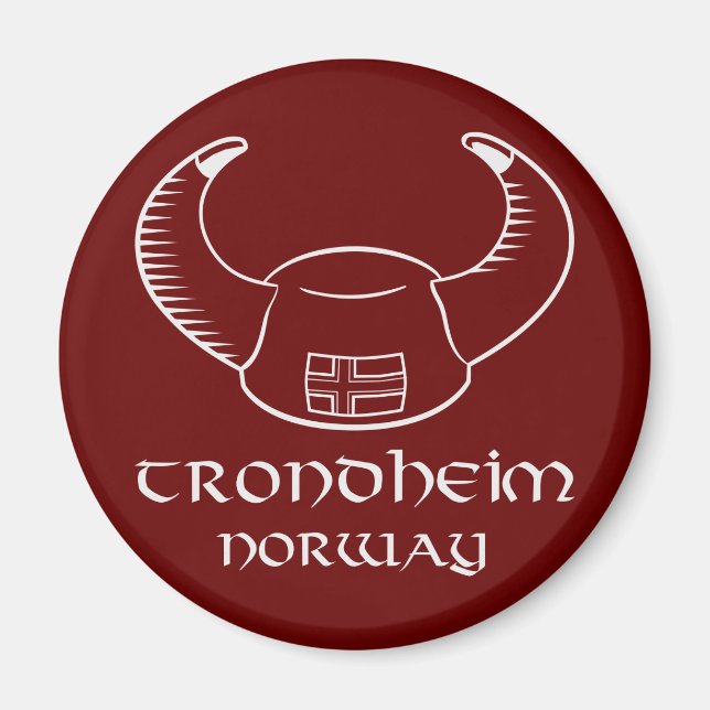 Trondheim Norge Viking Hat Magnet (Framsidan)