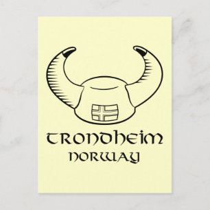 Trondheim Norge Viking Hat Vykort
