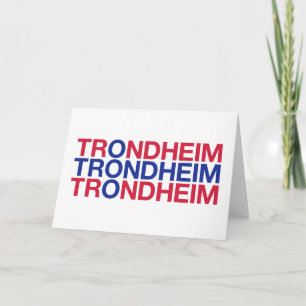 TRONDHEIM Norska Flagga Kort