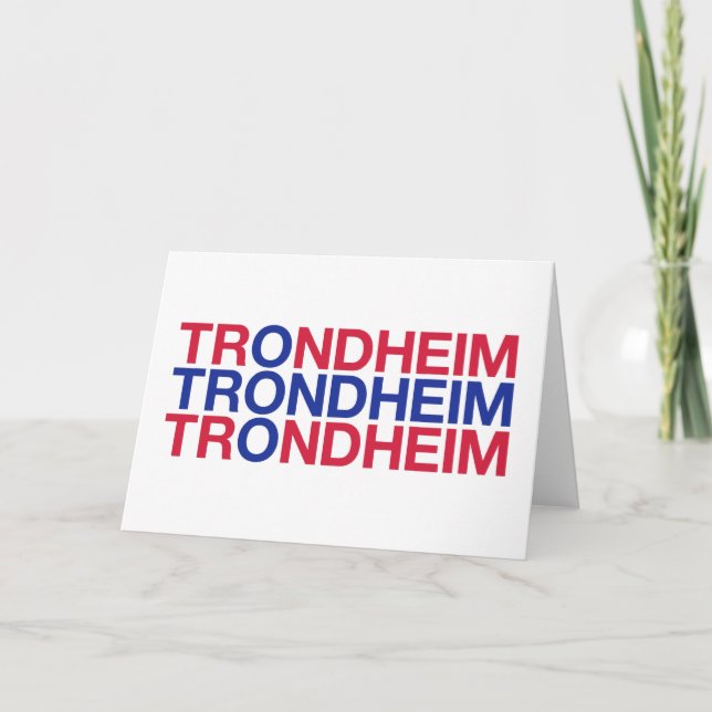 TRONDHEIM Norska Flagga Kort (Framsida)