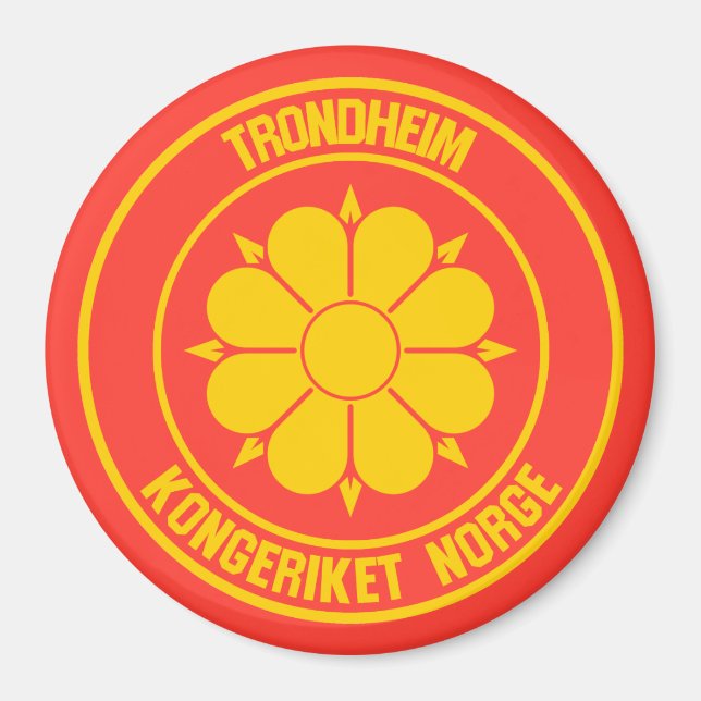 Trondheim Round Emblem Magnet (Framsidan)