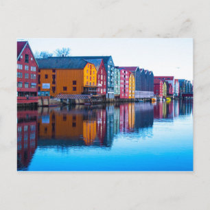 Trondheim vattenfront, Norge Vykort