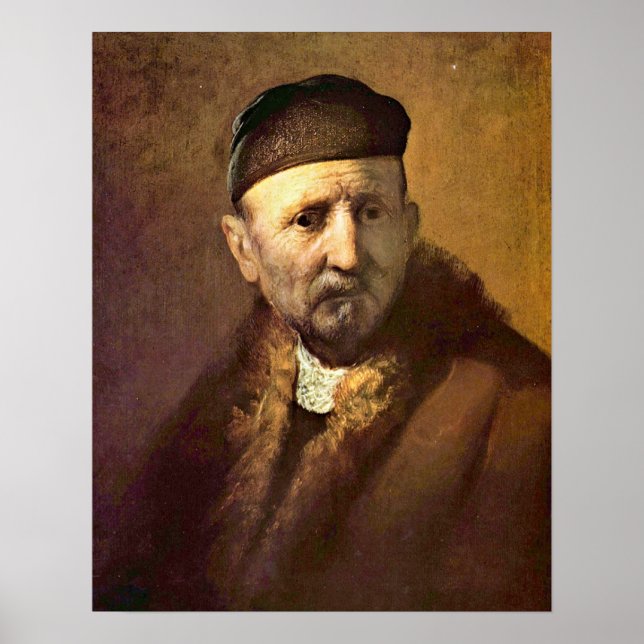 � Tronie � en gammal man av Rembrandt Poster (Framsidan)