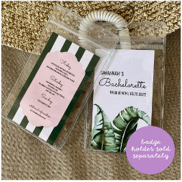 Troop Beverly Backe Bachelorette Itinerary Insert Visitkort