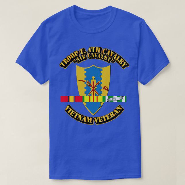 Troop F 4th Cavalry w SVC Rosett band T Shirt (Design framsida)