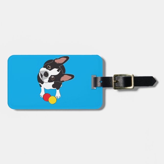 Trooper den Boston terrieren Bagagebricka (Horisontell Framsida)