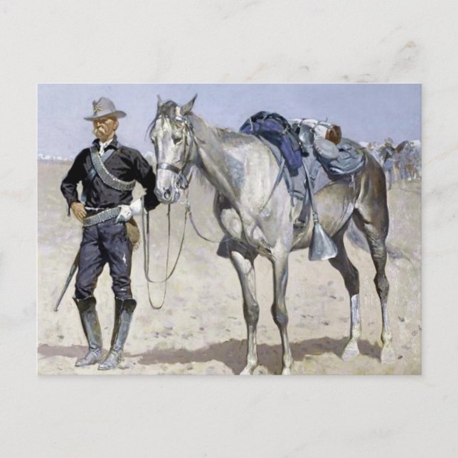 Trooper of the Plains av Frederic Remington Vykort (Framsida)