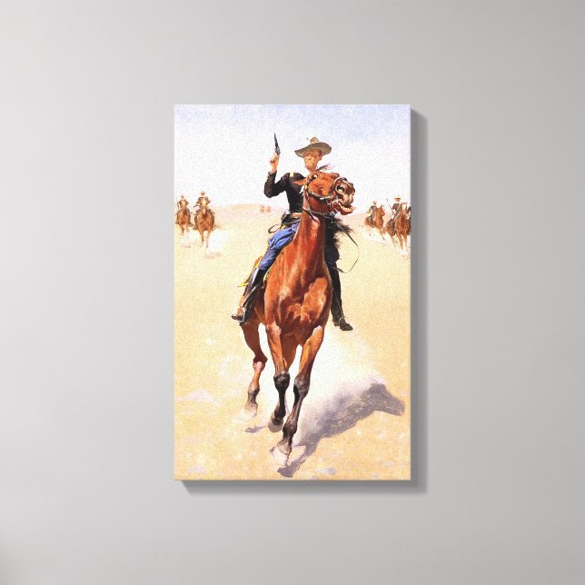 Trooper of the Plains (Cowboy Horse Rider) Canvastryck (Framsida)