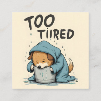 Trop fatigué pour ce PNG, Funny Goose Coffee Desig Fyrkantigt Visitkort