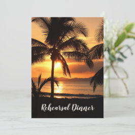 Tropcial Sunset Beach Rehearsal Dinner Call Inbjudningar
