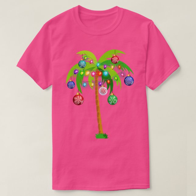 Tropen Ljus Handflatan Träd Funny Hawaii Beach T Shirt (Design framsida)