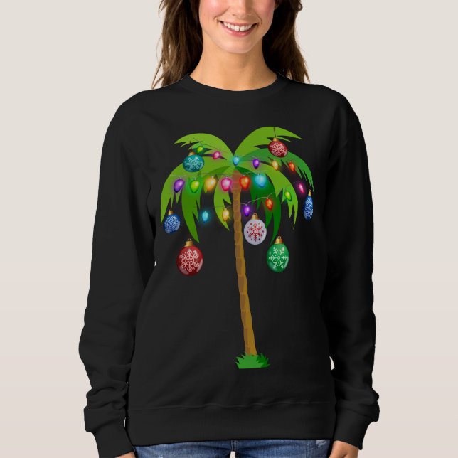 Tropen Ljus Handflatan Träd Funny Hawaii Beach T Shirt (Framsida)