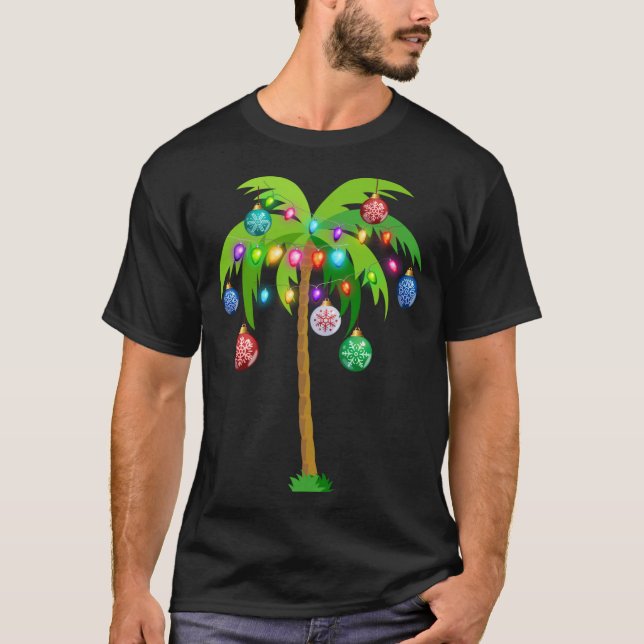 Tropen Ljus Handflatan Träd Funny Hawaii Beach T Shirt (Framsida)