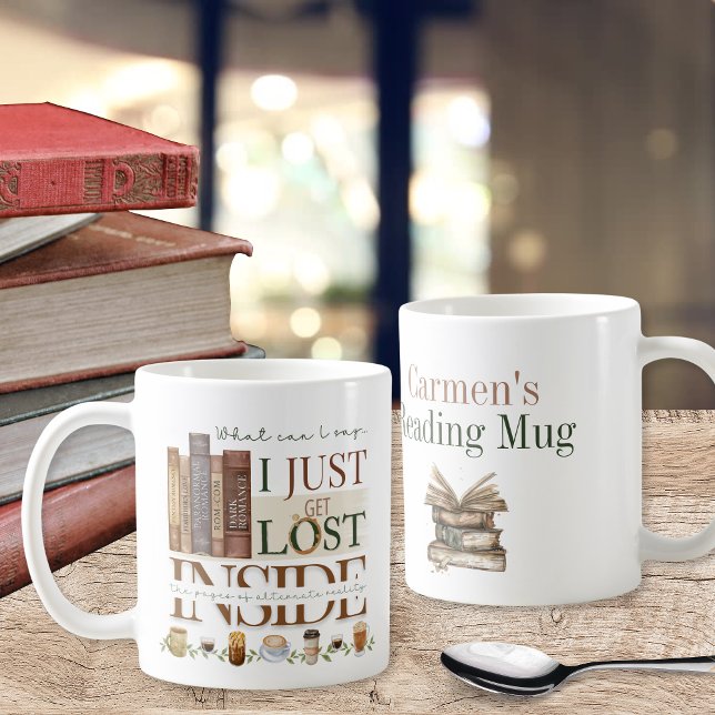 Tropes på Anpassningsbarna i Kaffe Romantik Bok Äl Kaffemugg (Coffee Latte Tea Theme Coffee Mug for Dark Romance Book Lovers Bookish Tropes Lost in the Pages Gift)