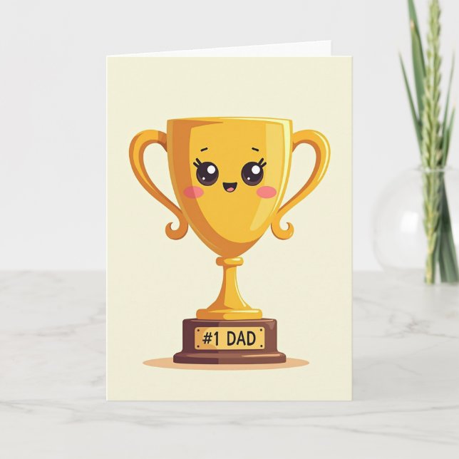 Trophy 1 Pappa Utmärkelse Ikon Kort (Framsida)