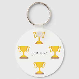 Trophy and '' Your Name here " Nyckelring