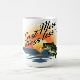 Trophy Bass Fishing Graphic Cast More, stress less Kaffemugg