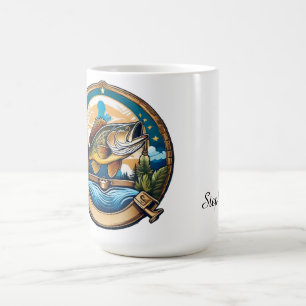 Trophy Bass hoppar efter middag Kaffemugg