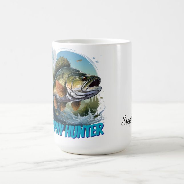 Trophy Bass Hunter Customizable  Kaffemugg (Center)