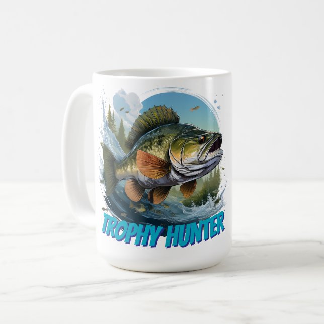 Trophy Bass Hunter Customizable  Kaffemugg (Framsida vänster)