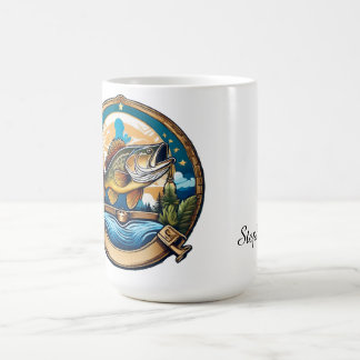 Trophy Bass Leaping For Dinner Kaffemugg