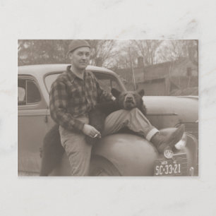 Trophy Bear Hunter Vykort