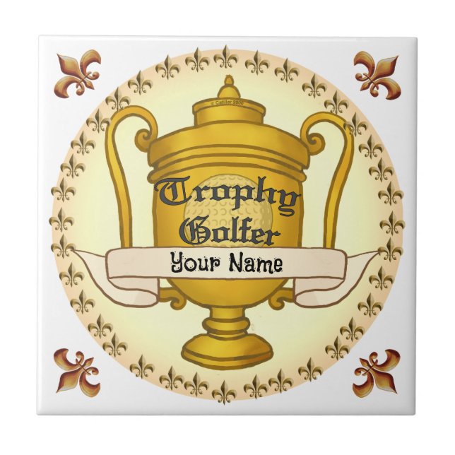 Trophy Golfer golf Kakelplatta (Framsidan)