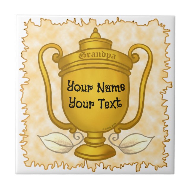 Trophy Grandpa golf Kakelplatta (Framsidan)