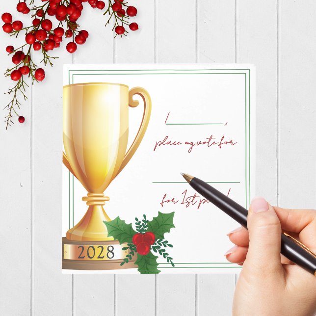 Trophy Helgdag Tävling Voting Anteckningsblock Pac (Holiday Contest Voting Notepad Pack of 40 for Christmas Cookie, Ugly Sweater and Baking Competitions)