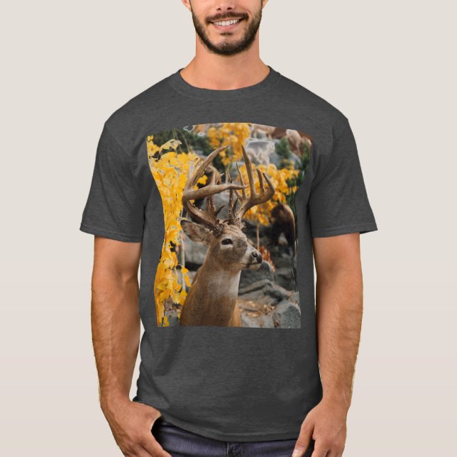 Trophy Hjort Ceramic Tile T Shirt (Framsida)