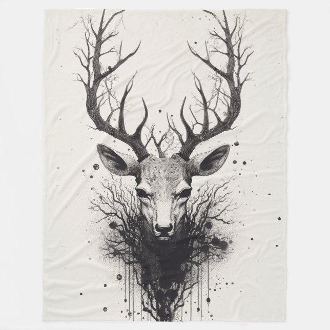 "Trophy Hjort" Fleecefilt (Framsidan)