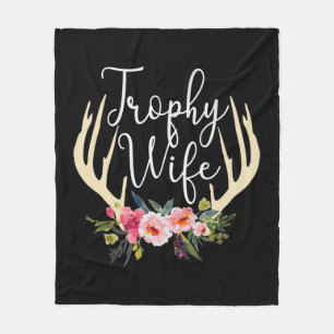 Trophy Maka Cute Hjort Antlers Flowers Hunters Mak Fleecefilt