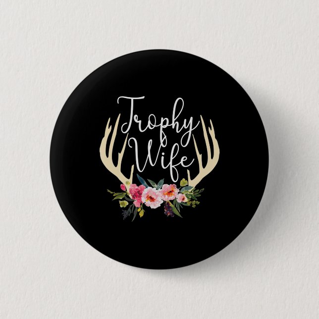 Trophy Maka Cute Hjort Antlers Flowers Hunters Mak Knapp (Framsida)
