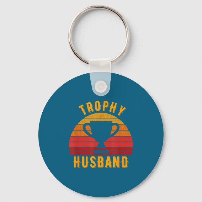 Trophy Make Husbands Rolig Design För Grafisk Kons Nyckelring (Framsida)