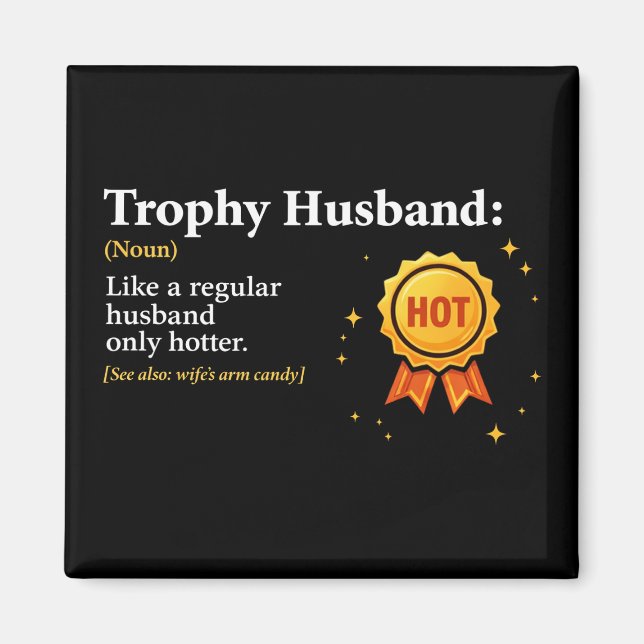 Trophy Makehem Världens Bästa Make 1:a plats Magnet (Framsidan)