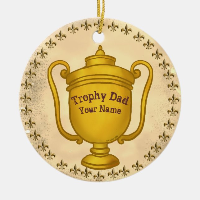 Trophy Pappa Julgransprydnad Keramik (Framsidan)