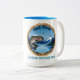 Trophy Rainbow Trout Mountain Fishing Två-Tonad Mugg