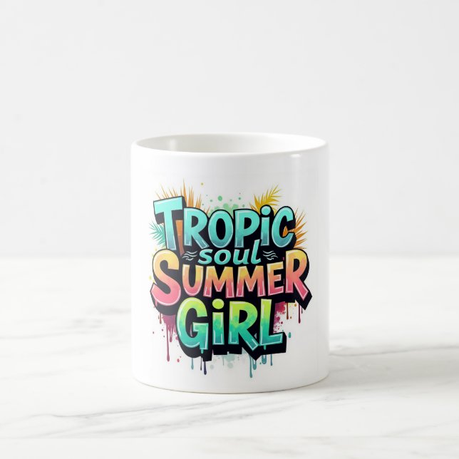 Tropic Soul Summer Girl Graffiti Mug Kaffemugg (Center)