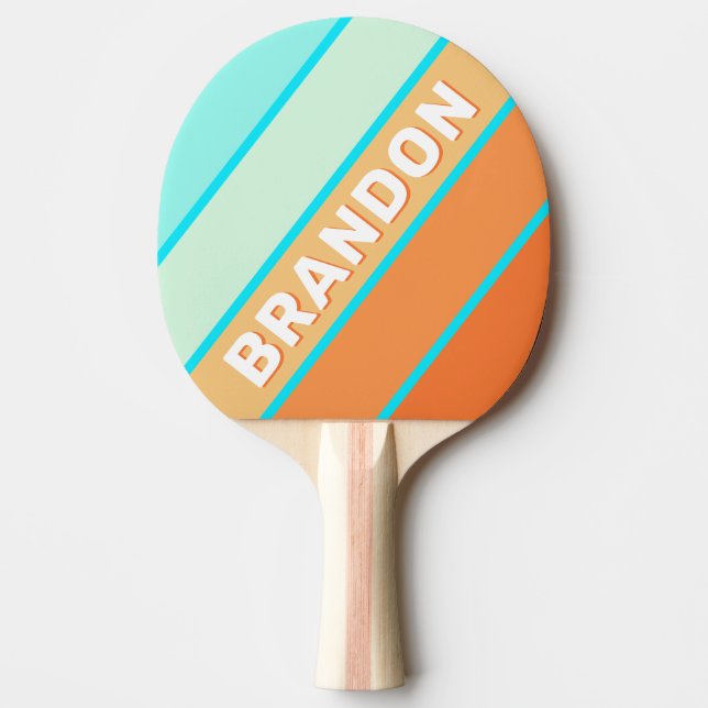Tropic Splash Bold Randig med Namn Pingisracket (Framsidan)