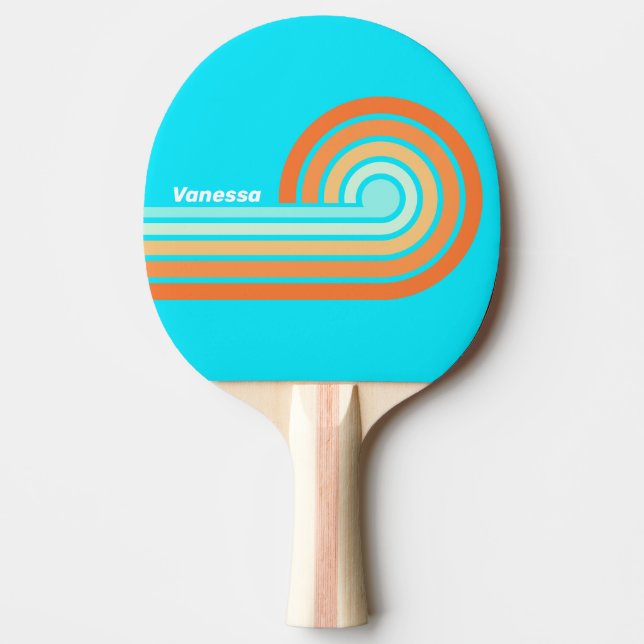 Tropic Splash Curl-ränder med namn Pingisracket (Framsidan)