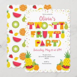 Tropica, Tutti Frutti, Summer, Girl 2nd Inbjudningar