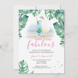 Tropical 50 and Fabulous 50:e födelsedagen Inbjudningar