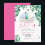 Tropical 50 and Fabulous 50:e födelsedagen Inbjudningar<br><div class="desc">Inbjudan är dina gäster på 50 och Fabulous 50:e Födelsedagsfest med dessa gigantiska chic i rosa, turkospolblått och lush grey. Den tropiska designen har min ursprungliga vattenfärgscocktail och Monstera handflatan löv. Anpassa mallen med information om party. Anpassa till händelsetyp och information för att göra inbjudan till en egen! Om du...</div>